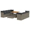 vidaXL Ensemble de canap&eacute; de jardin 11 pc Gris polyrotin