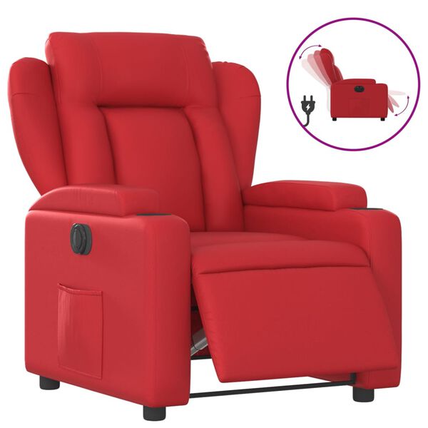 vidaXL Fauteuil inclinable &eacute;lectrique Rouge Similicuir