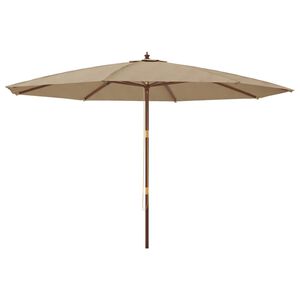vidaXL Parasol de jardin avec m&acirc;t en bois taupe 400x273 cm