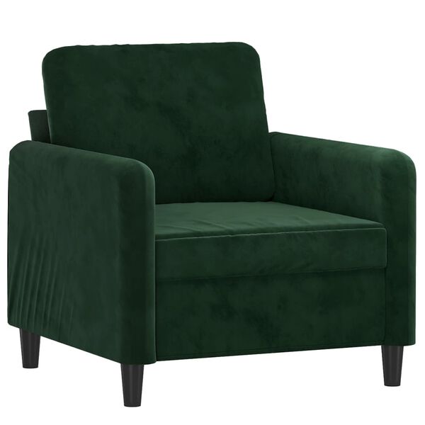 vidaXL Fauteuil avec repose-pied Vert fonc&eacute; 60 cm Velours