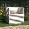 vidaXL Composteur Blanc 100x100x102 cm Bois massif de pin