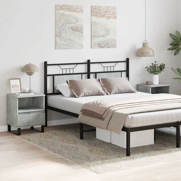 vidaXL Tables de chevet 2 pcs gris béton 40x35x50 cm bois d’ingénierie