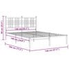vidaXL Cadre de lit m&eacute;tal sans matelas et t&ecirc;te de lit blanc 140x190 cm