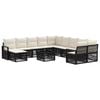 vidaXL Ensemble de canap&eacute; de jardin 12 pc Noir polyrotin