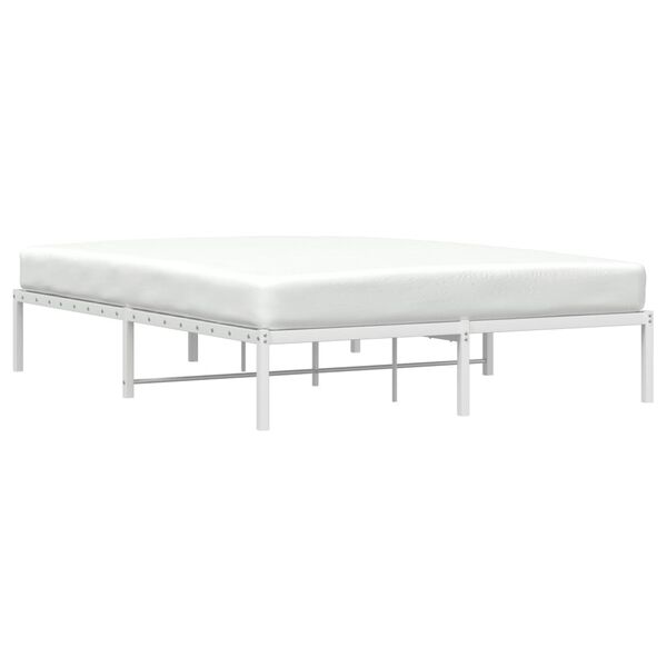 vidaXL Cadre de lit m&eacute;tal sans matelas blanc 150x200 cm