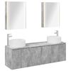 vidaXL Ensemble d'armoire de salle de bain 5 pc Gris b&eacute;ton