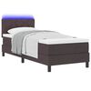 vidaXL Lit &agrave; ressorts avec matelas Marron fonc&eacute; 80 x 200 cm tissu