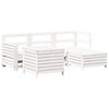 vidaXL Salon de jardin 5 pcs blanc bois massif de pin