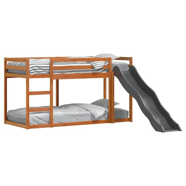 vidaXL Lit superposé avec toboggan et échelle sans matelas 75x190 cm
