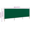 vidaXL Paravent 3 panneaux Tissu 400 x 80 cm Vert