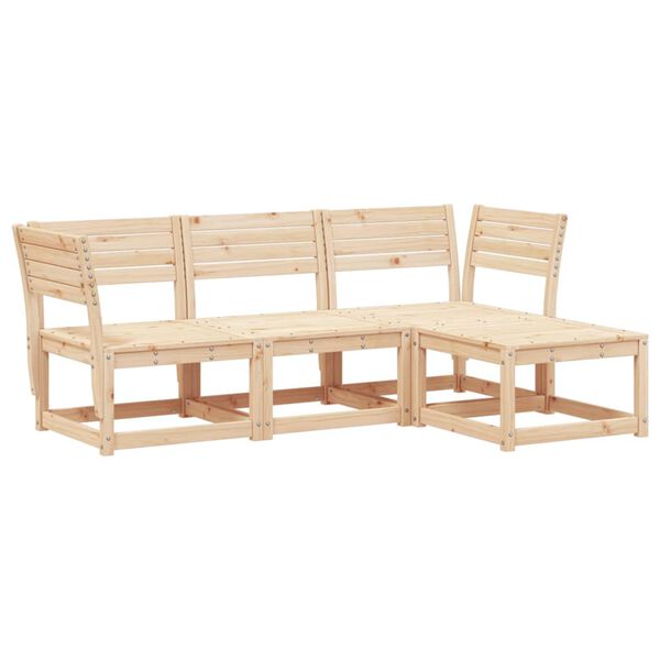 vidaXL Salon de jardin 4 pcs bois massif de pin