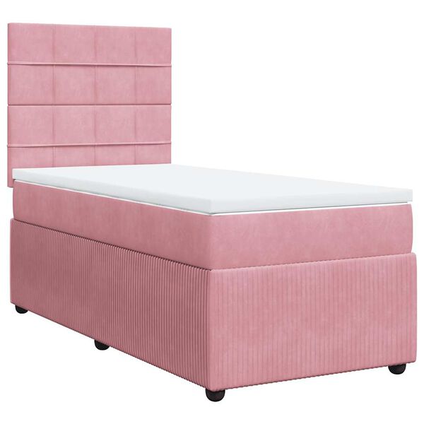 vidaXL Sommier &agrave; lattes de lit et matelas Rose 80x200 cm Velours