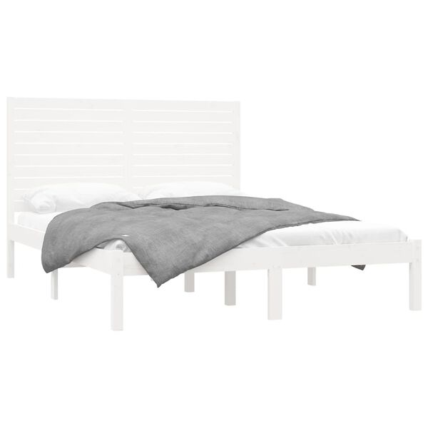 vidaXL Cadre de lit sans matelas blanc 120x200 cm bois massif