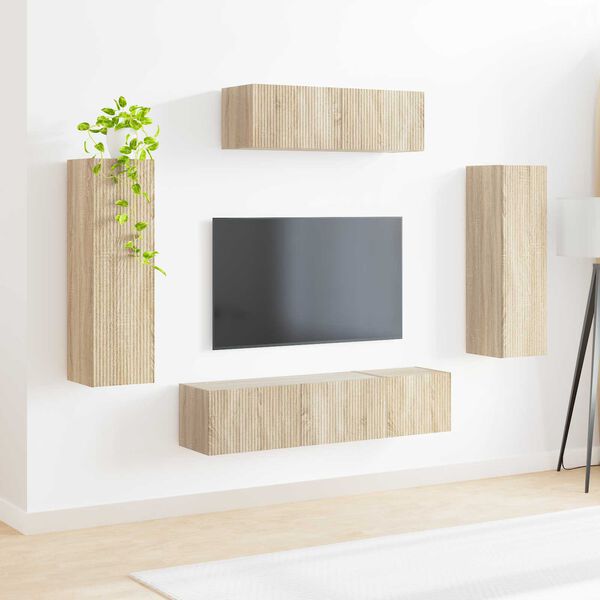 vidaXL Meuble TV 5 pcs Ch&ecirc;ne Sonoma