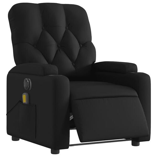 vidaXL Fauteuil de massage inclinable &eacute;lectrique noir similicuir