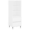 vidaXL Buffet haut Blanc 40x36x110 cm Bois d'ing&eacute;nierie