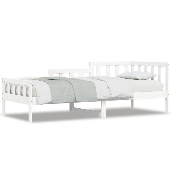 vidaXL Lit de jour sans matelas blanc 90x200 cm bois de pin massif