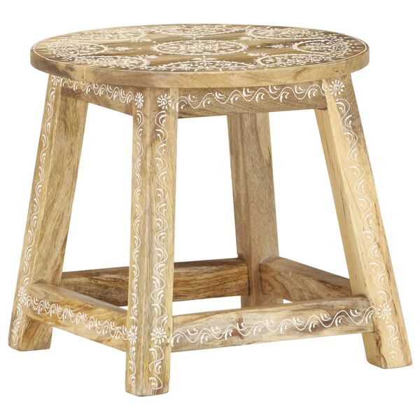 vidaXL Tabouret peint &agrave; la main 38x38x35 cm Bois de manguier solide