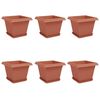 vidaXL Pots de plantes 6 pcs Rouge brique 28,5 x 28,5 x 22 cm