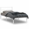 vidaXL Cadre de lit m&eacute;tal sans matelas et t&ecirc;te de lit blanc 100x190 cm
