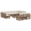 vidaXL Ensemble de canap&eacute; de jardin 14 pcs Beige polyrotin