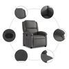 vidaXL Fauteuil inclinable gris cuir v&eacute;ritable