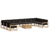 vidaXL Ensemble de canap&eacute;s d'ext&eacute;rieur 11 pc 10 place Blanc et noir