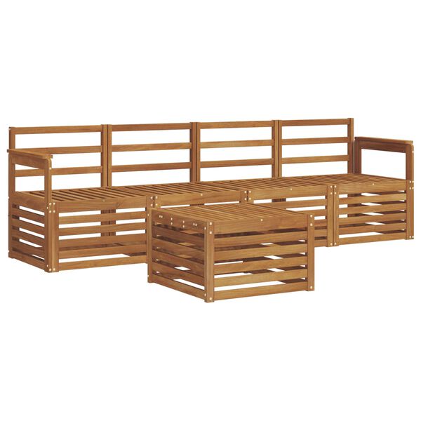 vidaXL Ensembles de canap&eacute;s 5 pcs Naturel Bois d'Acacia Massif