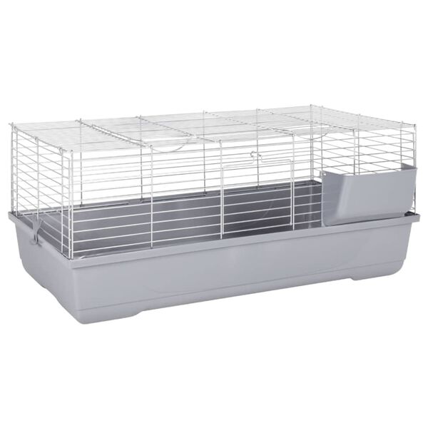 vidaXL Cage pour petits animaux gris 100x53x46 cm PP et métal