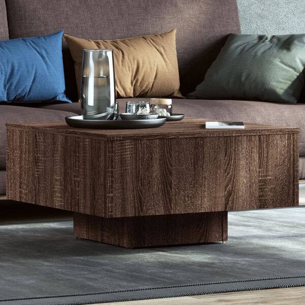 vidaXL Table basse Ch&ecirc;ne marron 60x60x31,5 cm Bois d'ing&eacute;nierie