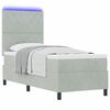 vidaXL Lit &agrave; ressort LED avec matelas Gris clair 80 x 200 cm tissu