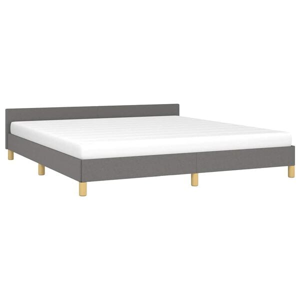 vidaXL Cadre de lit sans matelas gris foncé 160x200 cm tissu
