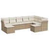 vidaXL Salon de jardin avec coussins 9 pcs beige r&eacute;sine tress&eacute;e