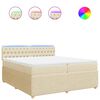 vidaXL Sommier &agrave; lattes de lit avec matelas Cr&egrave;me 200x200 cm Tissu