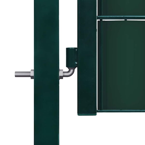 vidaXL Portail de cl&ocirc;ture en PVC et acier 100 x 204 cm vert