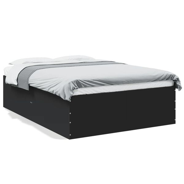 vidaXL Cadre de lit sans matelas noir 140x190 cm