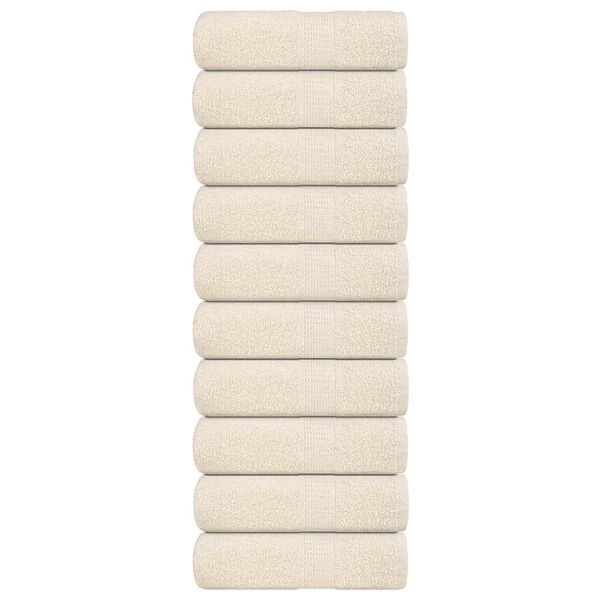 vidaXL Serviettes d'invit&eacute; FROGN 10 pcs cr&egrave;me 30x50 cm 360 g/m&sup2;