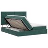 vidaXL Lit de Rangement avec stockage Vert fonc&eacute; 200 x 200 cm Velours