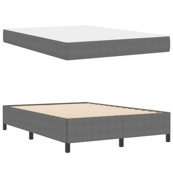 vidaXL Cadre de lit avec matelas Gris clair 160 x 200 cm tissu