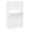 vidaXL Armoire &agrave; chaussure Blanc brillant 63x24x103 cm Bois ing&eacute;nierie