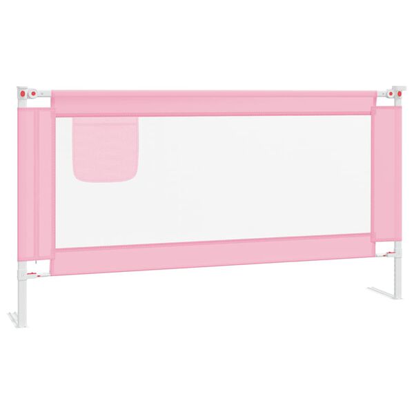vidaXL Barri&egrave;re de s&eacute;curit&eacute; de lit d'enfant Rose 160x25 cm Tissu