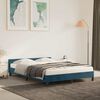 vidaXL Cadre de lit sans matelas bleu fonc&eacute; 140x190 cm velours