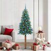 vidaXL Sapin de Noël mince Vert 180 cm PVC et bois de pin massif