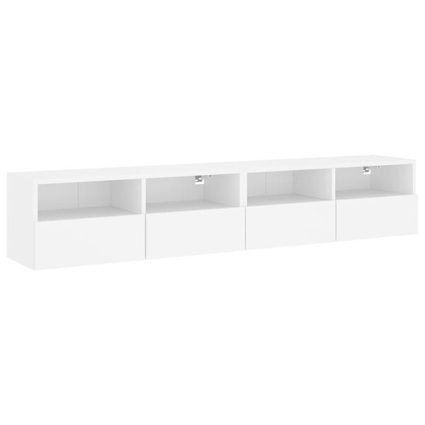 vidaXL Meubles TV muraux 2 pcs blanc 80x30x30 cm bois d'ing&eacute;nierie