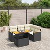 vidaXL Salon de jardin 5 pcs avec coussins noir r&eacute;sine tress&eacute;e