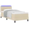vidaXL Lit &agrave; ressorts avec matelas Cr&egrave;me 90 x 190 cm tissu