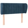 vidaXL T&ecirc;te de lit avec oreilles Bleu fonc&eacute; 93x23x78/88 cm Velours
