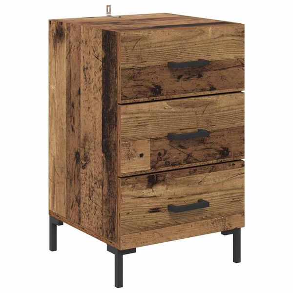 vidaXL Cabinet de chevet Bois ancien 40 x 40 x 66 cm Bois d'ing&eacute;nierie