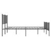 vidaXL Cadre de lit m&eacute;tal sans matelas avec pied de lit noir 120x200cm
