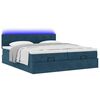 vidaXL Cadre de lit ottoman avec matelas bleu fonc&eacute; 200x200 cm velours